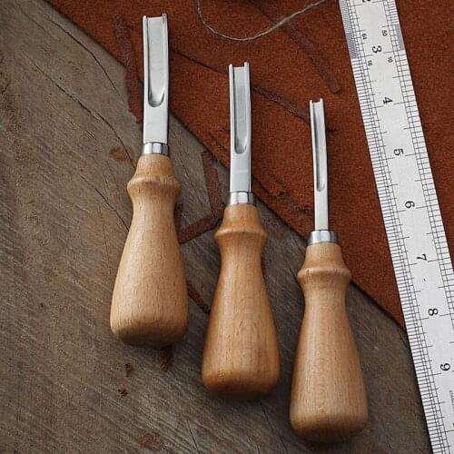 Leather Tools Cowhide Edger knife Handmade DIY French Leather Carving Leather Art Leather Goods Wide Mouth Side Shovel Tool