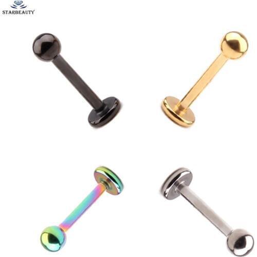 1pc/lot 16G Titanium Ball Shaped Lip Piercing Labret Ring Unique Ear Nose Piercing for Women Men Body Jewelry Pircing 1.2*8mm