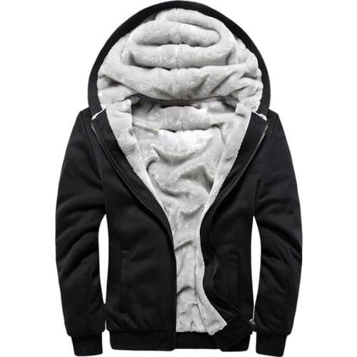 Fashion Winter jacket Men Hoodie Male Coat Hooded 2018 Brand Casual Zipper Thicken Velvet Hoody Man Polyester Tracksuit sale