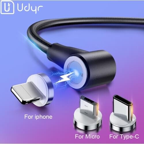 Udyr 1m 2m Magnetic USB Cable Micro USB Type C Magnetic Fast Charging Cable For iPhone XS Max Samsung Magnet Mobile Phone Cables