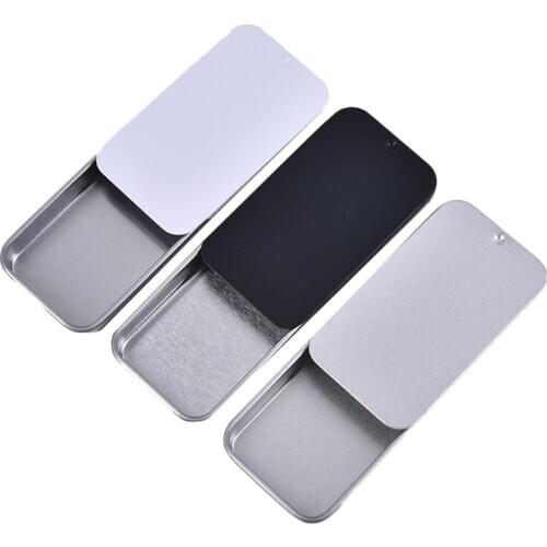 Mini Iron Box Slide Cover Storage Box Wedding Jewelry Pill Cases Portable Tin Boxes Container Cosmetic Organizer