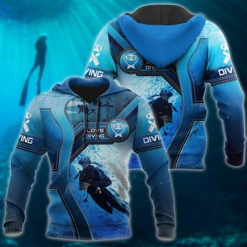 CLOOCL Fashion Beautiful Scuba Diving Hoodie 3D Print Designs Hooded Sweatshirt Men Women Casual Streetwear Coat Pullover