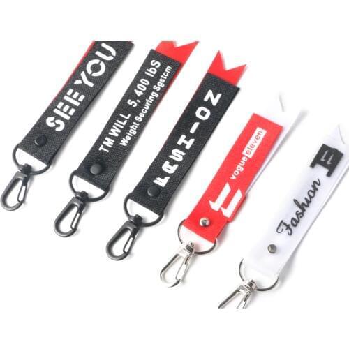 Fashion English Letter Ribbon Lanyard Mobile Phone Keychain Pendant Clothes Pants Wild Zipper Head Accessories
