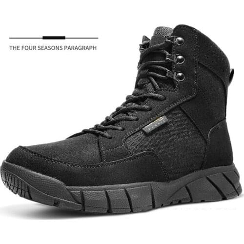 Men Outdoor Military Tactical Wool Boots Non-Slip Breathable Wear Resistant Light Shoes Climbing Trekking Training Sports Boots