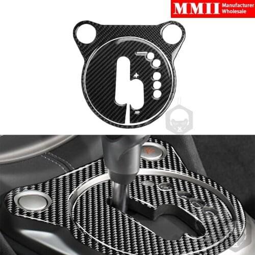 2PCS Set For NISSAN 370Z Z34 2009+ Automatic Gear Knob Panel Cover Sticker RHD Carbon Fiber Protection Decoration Accessories