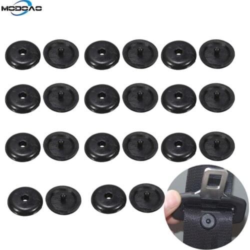10Pcs Seat Belt Button Stop limiter Prevent Belt Buckle from Sliding Down The Belt | Removable Without Welding – Black