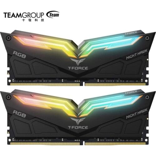 TEAMGROUP DDR4 RAM T- Force Night Hawk RGB 3200MHz 16GB Kit (2x8GB) CL16 SDRAM Desktop Memory Module Ram