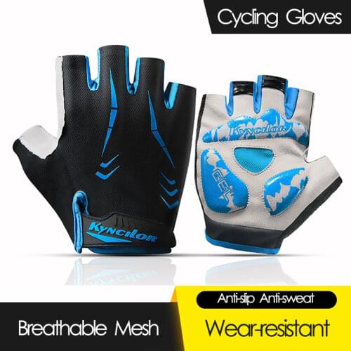Men Fingerless Gloves Cycling Anti-slip Anti-shock Male Bicycle Half Finger Gloves Breathable Anti-sweat Sports Summer Gloves