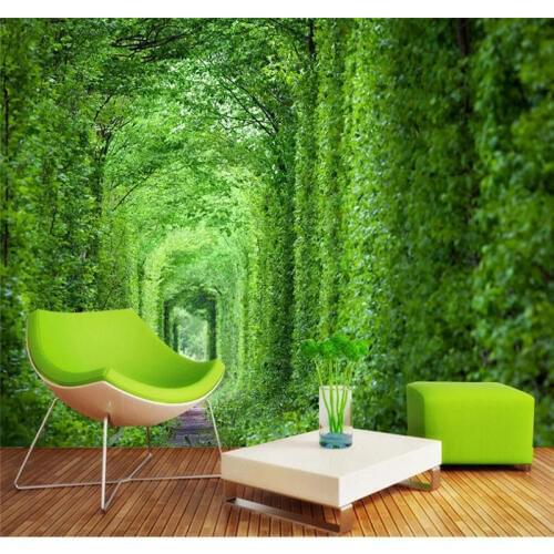 Custom wallpaper fresh tree line 3D TV background wall painting high quality waterproof material