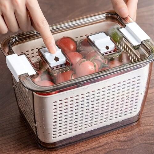 Transparent Visible Refrigerator Crisper Classification Storage Box Sealed Jar For Fruit And Vegetable Preservation GHS99