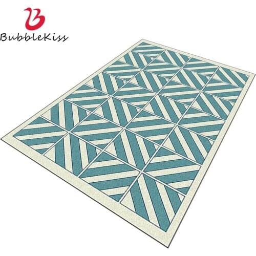 Bubble Kiss Carpets For Living Room Home Geometric Line Pattern Floor Mat Green Anti-Slip Foot Pad Bedroom Decoration Area Rugs