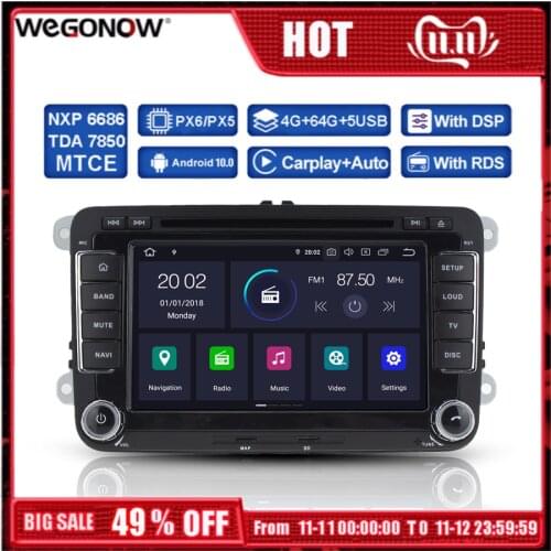 PX6 DSP HD IPS 8'' Android 10 4G 64G Radio BT Map Wifi TPMS Car DVD GPS PlayerFor VW POLO GOLF PASSAT B5 B6 Tiguan 2004-2012