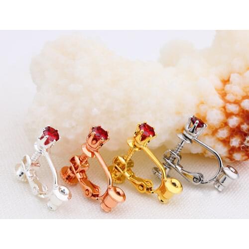 DIY earrings ear clip zircon shiny and exquisite simple DIY jewelry accessories ear needle converter without pierced ear jewelry