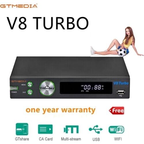GTMEDIA V8 TURBO TV Receiver Full HD1080P Support DVB-S2/S2X/T2/Cable/J.83B Set-top Box Video Player Built-in WiFi Support H.265