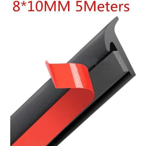 Universal 5M Car Rubber Sealing Strip Inclined T-shaped Weatherproof Edge Trim