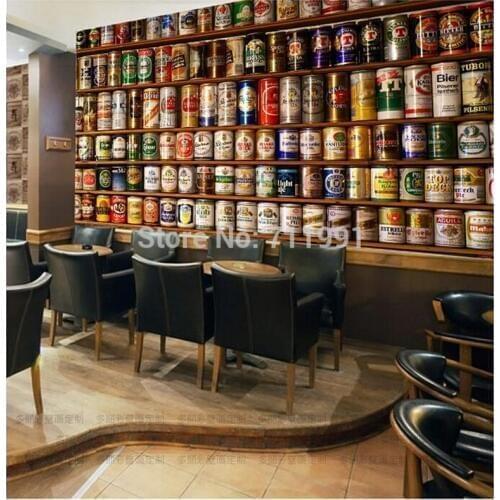 Custom vintage wallpaper, 3D beer murals for living room bar KTV restaurant background wall Home Decoration papel de parede