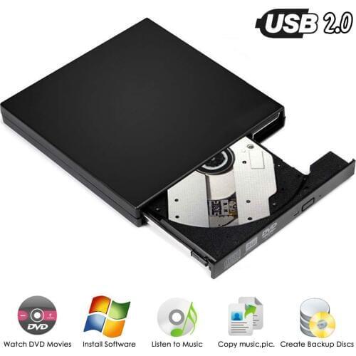 External USB 2.0 Super Multi Dual Layer 8X DL DVD RW Burner CD Writer Slim Portable Optical Drive for Asus Samsung Acer Netbook