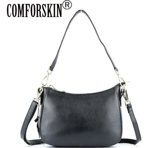 COMFORSKIN Brand Premium Womens Leather Messenger Bag Hot Brand Genuine Leather Ladies Cross-body Bags New Arrivals Handbags