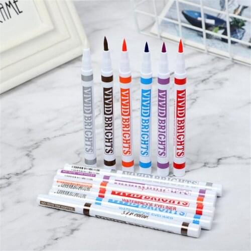 Cat Eye Makeup Waterproof Neon Colorful Liquid Eyeliner Pen Make Up Comestics Long-lasting Black Eye Liner Pencil Makeup TSLM2