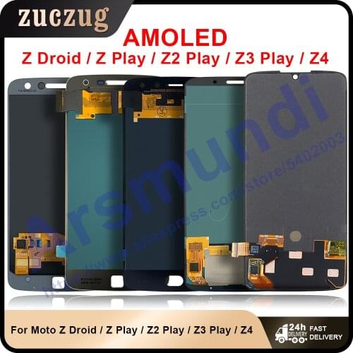 AMOLED For Motorola Moto Z Z2 Z3 Z4 Play LCD Display Touch Screen Digitizer Assembly For Motorola Z Droid