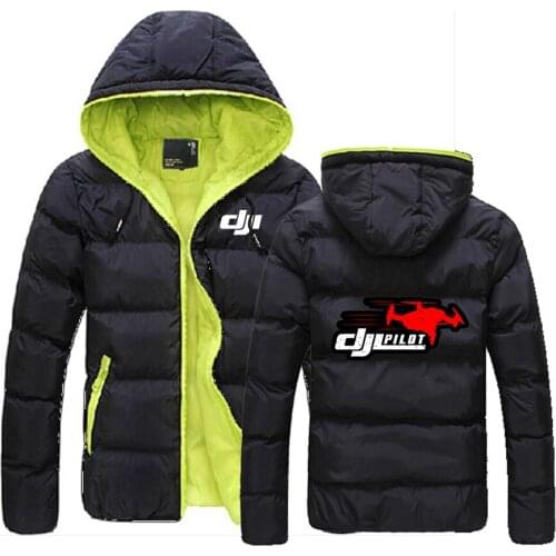 Winter Mens Dji Mavic Pilot Logo Printing 2021 Fashion Classic Cotton Clothing Zipper Warm Jacket Fleece Current Style Tops Coat