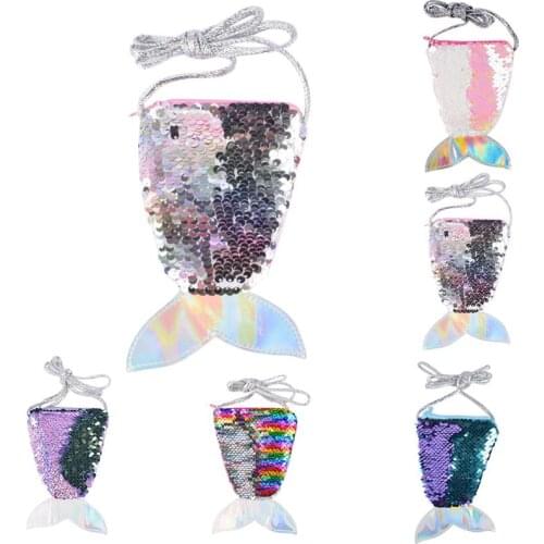 1pc Fashion Sequins Mermaid Tail Coin Purse And Wallet Ladies Bags Sling Card Holder Money Change Purse Pouch Party Decor Gift