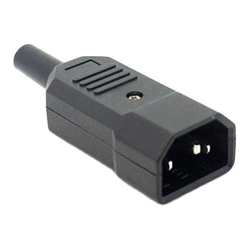 5pcs IEC C14 Male Plug Rewirable Power Connector 3Pin IEC-C14 Socket Computer Power Cable Adapter 10A 250V Black HY1098