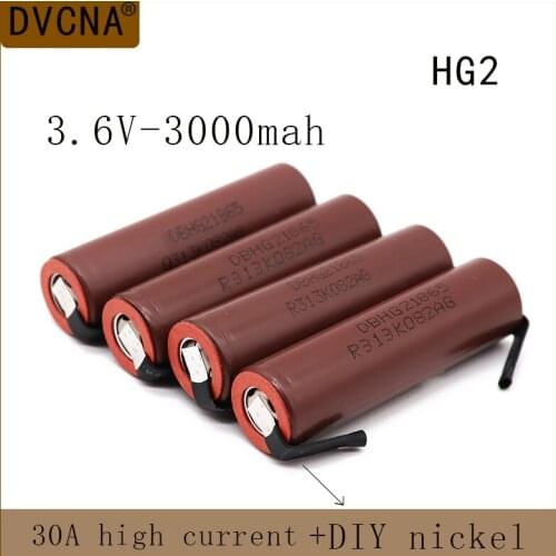 100% Original large capacity HG2 18650 3000mah Rechargeable battery for HG2 power high discharge large current+DIY nicke