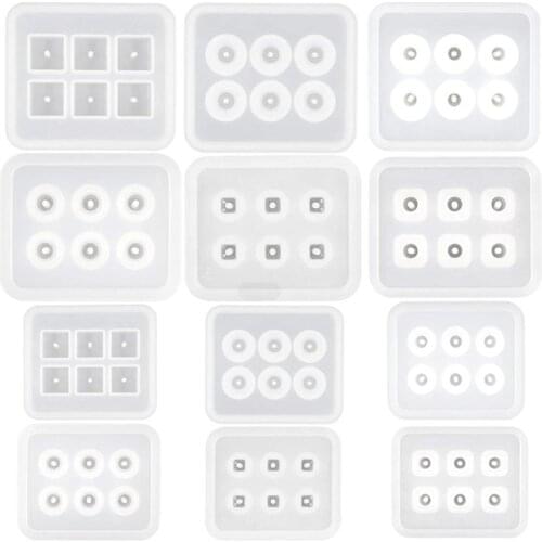 12Pcs All Sizes Round Square Roundle Beads Resin Molds Gemstone Beads Resin Casting Mold Beaded Jewelry Making Tools Drop Ship