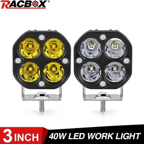 3 Inch 40W LED Lightings Work Light 6000K 3500K Spot Beam Working Lamps For Car Motorcycle Boat Off-Road Truck Universal 12V 24V