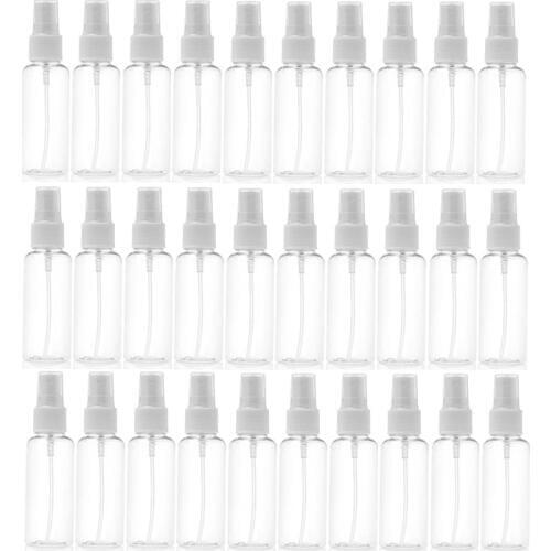 30Pcs Transparent Empty Spray Bottles 50Ml Plastic Mini Refillable Container Empty Cosmetic Containers