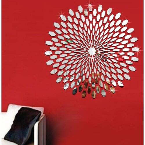 3D DIY Circle Mirror Wall Sticker TV Background Bedroom Door Acrylic Decoration Home Decor Wall Stickers Decoration mirror 2020