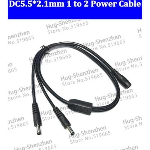DC Power Splitter Adapter Connector 1 Female To 2 Male Camera 5.5*2.1 12V CCTV Accessories 5pcs