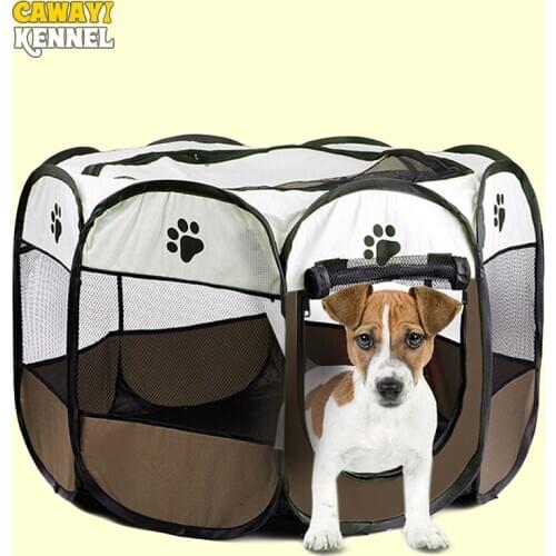 CAWAYI KENNEL Waterproof Eight-sided Cage Pet Delivery Room Removable Washable Folding Fence Oxford Waterproof Dog Tent Fences