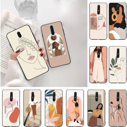 Minimalist art abstract fashion vintage girl Phone Case For Oppo A5 A9 2020 Reno2 z Renoace 3pro A73S A71 F11