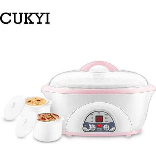 CUKYI water-resisting ceramic Electric cookers White porcelain Nest slow cooker Soup baby Slow porridge pot available for 2-4