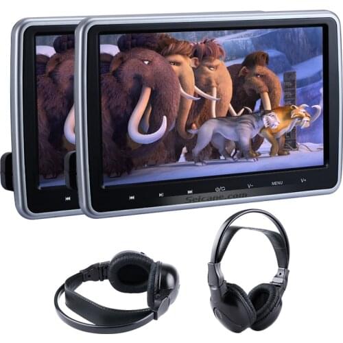 Seicane 2pcs 10.1" Headrest Car DVD Player HD 1024*600 Monitor with Touch Button Mp3 Players USB SD HDMI Input 32 Bit Games