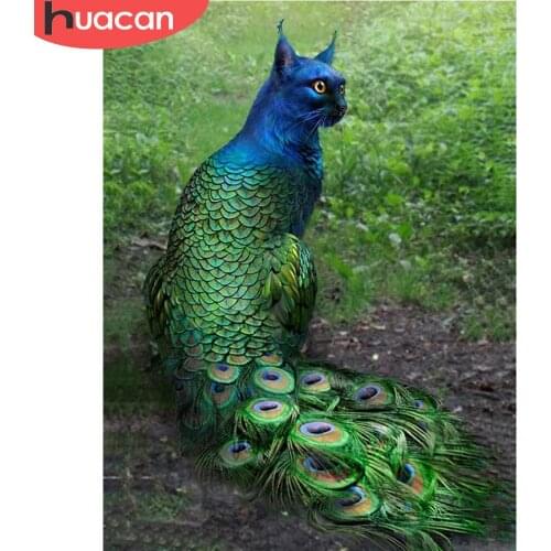 HUACAN 5d Diamond Painting Peacock DIY Mosaic Rhinestones Pictures Full Square/Round Diamond Embroidery Animal Home Decor