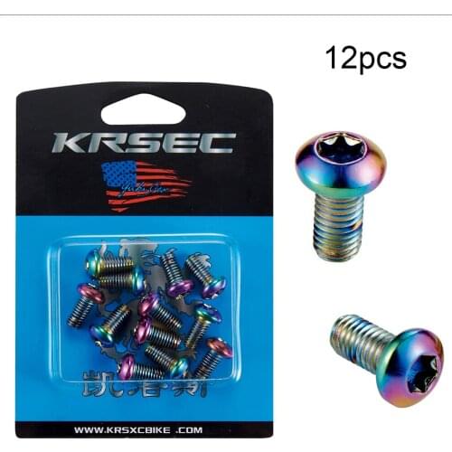 KRSEC MTB Road Bike Disc Brake Rotor Screw Bolts Cycling M5x10mm Universal M5 Screws T25 12PCS/Boxed Optional DIY Color