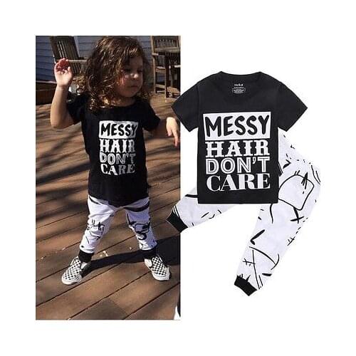 Baby Summer Clothing Toddler Baby Boy Clothes Tops Short Sleeve Letter T-Shirt Ripped White Pants Jeans Outfits 2PCS