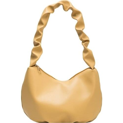 2020 fashion female bag small fresh ins fold bag handbag soft leather large capacity ladies bag popular one-shoulder armpit bag