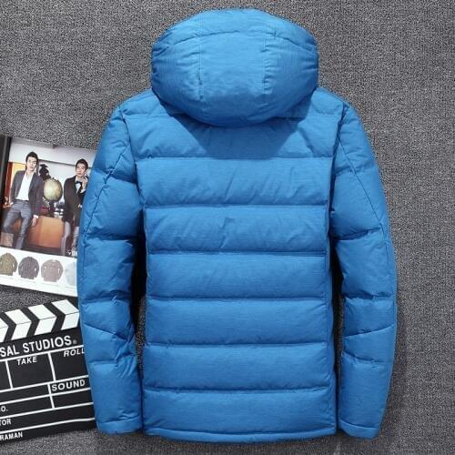 Mens Down Jacket Long Winter Coat Men Korean Hooded White Duck Down Puffer Jacket Men Warm Doudoune Homme 3063 YY1295