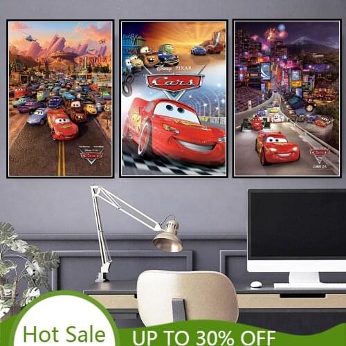 Children Room Wall Art Decoration Cartoon Cars Movie Poster And Print Disney Film Canvas Painting Picture Gaming Room Home Decor