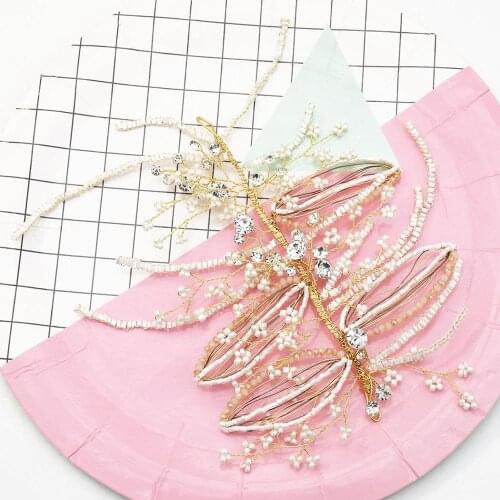 Luxury Gold Hair Jewelry For Women Flower Rhinestone Crystal Tiara Headbands Handmade Bridal Hairbands Wedding Hair Accessories