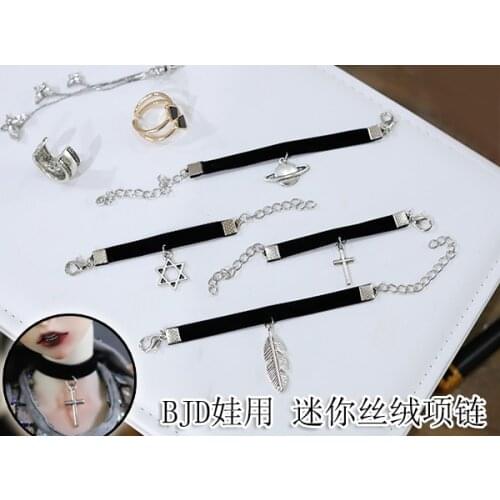 BJD doll mini accessories for 1/3 1/4 MSD Uncle size jewelry imitation collar dark velvet necklaces multiple doll accessories