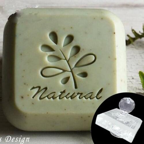 Cute Tropical Leaf Pattern Stamp Home Cleaning Natural Seal Acrylic Transparent Imprint Soap Stamp For Handmade Making Chapter