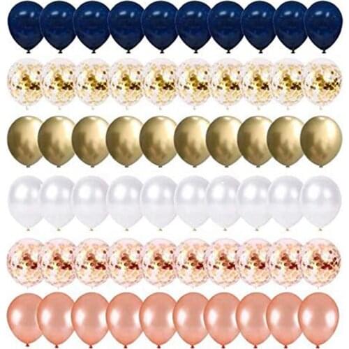 Navy Blue and Gold Confetti Balloons,Birthday Balloons for Birthday Party Graduation Balloons Decorations