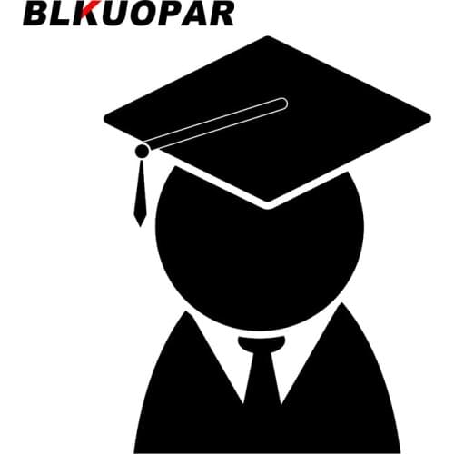 BLKUOPAR for University Graduate Cartoon Decal Vinyl Car Stickers Air Conditioner Laptop Refrigerator Sunscreen Funny Decoration
