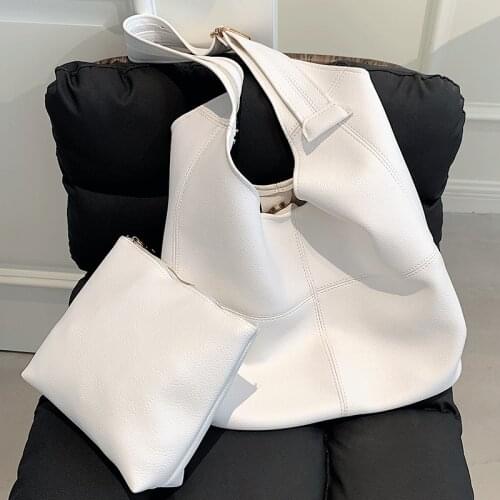 Large Capacity Travel Shoulder Bags Female Casual Soft Handbags Simple Bucket Bags Ladies Designer Vintage Bag Set Women Bag Sac