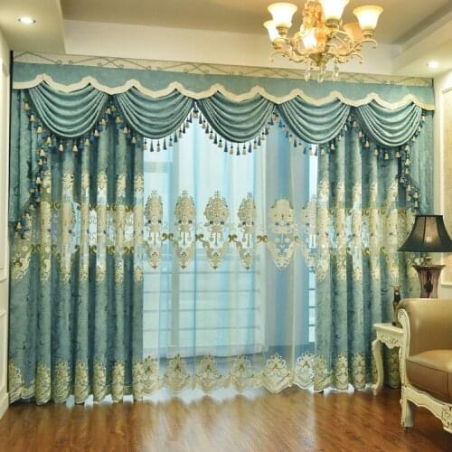 High-end European Luxury Atmospheric Curtains for Living Room Villa Floor-to-ceiling Windows Bedroom Curtains Customization